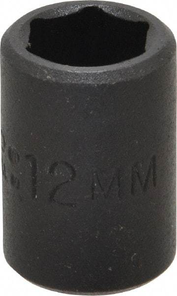 Proto - 3/8" Drive 3/8" Standard Impact Socket - 6 Points, 1-3/32" OAL - USA Tool & Supply