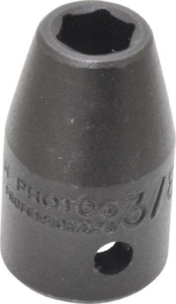 Proto - 1/2" Drive 3/8" Standard Impact Socket - 6 Points, 1-1/2" OAL - USA Tool & Supply
