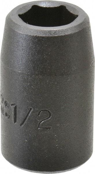 Proto - 1/2" Drive 1/2" Standard Impact Socket - 6 Points, 1-1/2" OAL - USA Tool & Supply