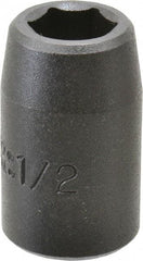 Proto - 1/2" Drive 1/2" Standard Impact Socket - 6 Points, 1-1/2" OAL - USA Tool & Supply