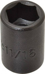 Proto - 1/2" Drive 11/16" Standard Impact Socket - 6 Points, 1-1/2" OAL - USA Tool & Supply