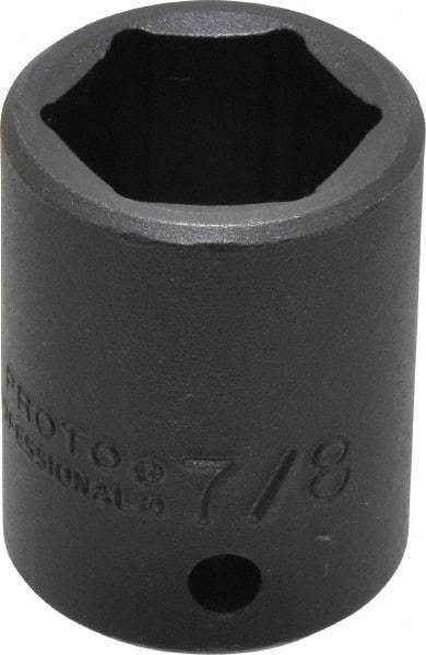 Proto - 1/2" Drive 7/8" Standard Impact Socket - 6 Points, 1-5/8" OAL - USA Tool & Supply