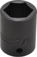 Proto - 1/2" Drive 7/8" Standard Impact Socket - 6 Points, 1-5/8" OAL - USA Tool & Supply
