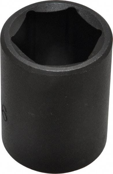 Proto - 1/2" Drive 15/16" Standard Impact Socket - 6 Points, 1-3/4" OAL - USA Tool & Supply
