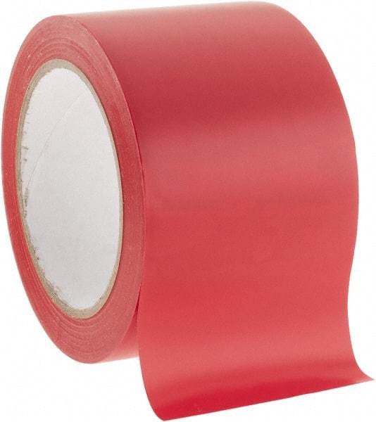 NMC - Red Solid Color Vinyl Tape - 3" Wide x 108' Long x 0.002" Thick, General Traffic - USA Tool & Supply