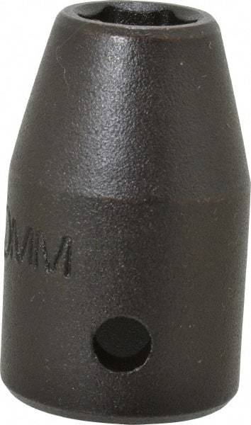 Proto - 1/2" Drive 10mm Standard Impact Socket - 6 Points, 1-1/2" OAL - USA Tool & Supply
