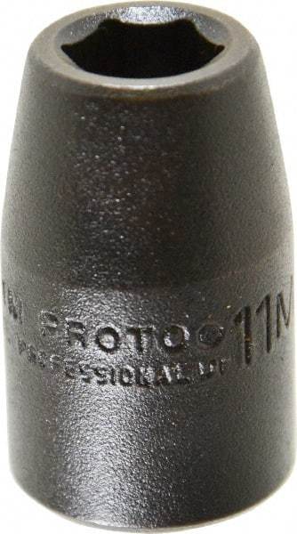 Proto - 1/2" Drive 11mm Standard Impact Socket - 6 Points, 1-1/2" OAL - USA Tool & Supply