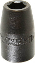 Proto - 1/2" Drive 11mm Standard Impact Socket - 6 Points, 1-1/2" OAL - USA Tool & Supply
