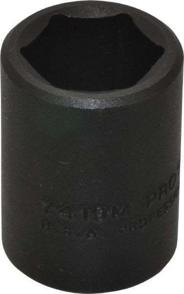 Proto - 1/2" Drive 19mm Standard Impact Socket - 6 Points, 1-1/2" OAL - USA Tool & Supply