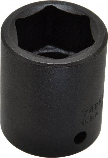 Proto - 1/2" Drive 26mm Standard Impact Socket - 6 Points, 2" OAL - USA Tool & Supply