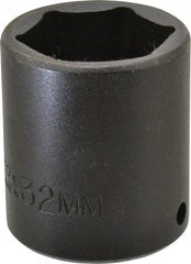 Proto - 1/2" Drive 32mm Standard Impact Socket - 6 Points, 2" OAL - USA Tool & Supply