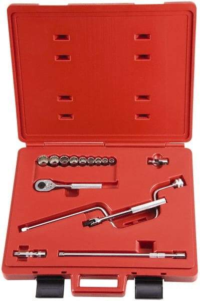 Proto - 15 Piece 3/8" Drive Socket Set - 12 Points, 3/8" to 7/8" Range, Inch Measurement Standard - USA Tool & Supply