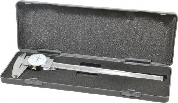 Fowler - 0" to 8" Range, 0.001" Graduation, 0.1" per Revolution, Dial Caliper - White Face, 1.96" Jaw Length - USA Tool & Supply