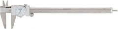 Fowler - 0" to 12" Range, 0.001" Graduation, 0.1" per Revolution, Dial Caliper - White Face, 2.35" Jaw Length - USA Tool & Supply