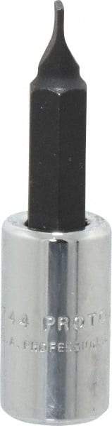 Proto - 1/4" Drive Slotted Screwdriver Socket - 1-53/64" OAL, 3/16" Blade Width, 0.032" Blade Thickness - USA Tool & Supply