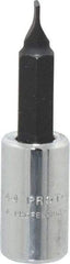 Proto - 1/4" Drive Slotted Screwdriver Socket - 1-53/64" OAL, 3/16" Blade Width, 0.032" Blade Thickness - USA Tool & Supply