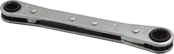 Proto - 1/4" x 5/16" 6 Point Ratcheting Box Wrench - Double End, 4-9/32" OAL, Steel - USA Tool & Supply