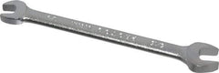 Proto - 1/4" x 5/16" Standard Open End Wrench - 4-1/2" OAL, Double End, Satin Finish, 15° Head Angle - USA Tool & Supply