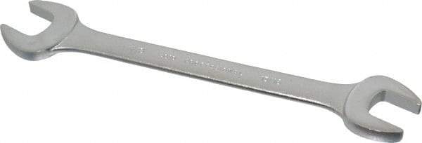 Proto - 13/16" x 7/8" Standard Open End Wrench - 10-1/8" OAL, Double End, Satin Finish, 15° Head Angle - USA Tool & Supply