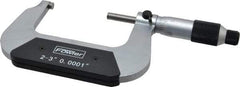 Fowler - 2 to 3" Range, 0.0001" Graduation, Mechanical Outside Micrometer - Ratchet-Friction Thimble, Accurate to 0.0002" - USA Tool & Supply