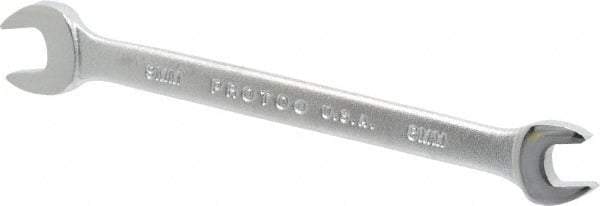 Proto - 8mm x 9mm Standard Open End Wrench - 5-1/8" OAL, Double End, Satin Finish, 15° Head Angle - USA Tool & Supply