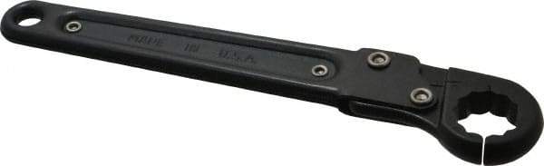 Proto - 11/16", Black Finish, Ratcheting Flare Nut Wrench - 12 Points, 7-1/4" OAL, Steel, Single End Head - USA Tool & Supply