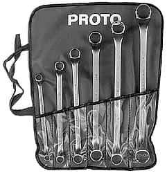 Proto - 6 Piece, 3/8" x 7/16" to 15/16" x 1", 12 Point Box End Wrench Set - Inch Measurement Standard, Satin Finish - USA Tool & Supply