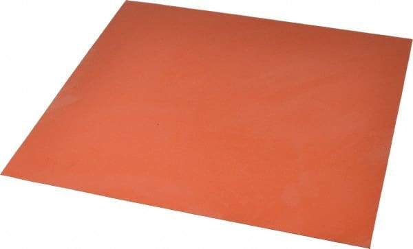 Made in USA - 12" Long, 12" Wide, 0.031" Thick, Silicone Rubber Foam Sheet - 45 to 55 Durometer, Orange-Red, -60 to 600°F, 650 psi Tensile Strength, Plain Backing, Stock Length - USA Tool & Supply