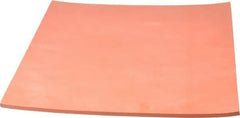 Made in USA - 12" Long, 12" Wide, 1/4" Thick, Silicone Rubber Foam Sheet - 45 to 55 Durometer, Orange-Red, -60 to 600°F, 650 psi Tensile Strength, Plain Backing, Stock Length - USA Tool & Supply