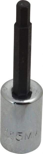 Proto - 3/8" Drive, 5mm Hex Bit Socket - 2-5/8" OAL, 1-5/8" Bit Length - USA Tool & Supply