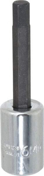 Proto - 3/8" Drive, 6mm Hex Bit Socket - 2-5/8" OAL, 1-5/8" Bit Length - USA Tool & Supply