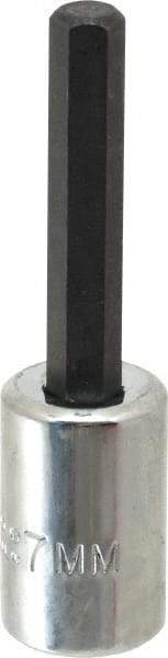 Proto - 3/8" Drive, 7mm Hex Bit Socket - 2-5/8" OAL, 1-5/8" Bit Length - USA Tool & Supply