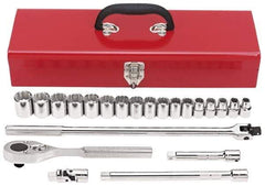 Proto - 22 Piece 1/2" Drive Socket Set - 12 Points, 10mm to 26mm Range, Metric Measurement Standard - USA Tool & Supply