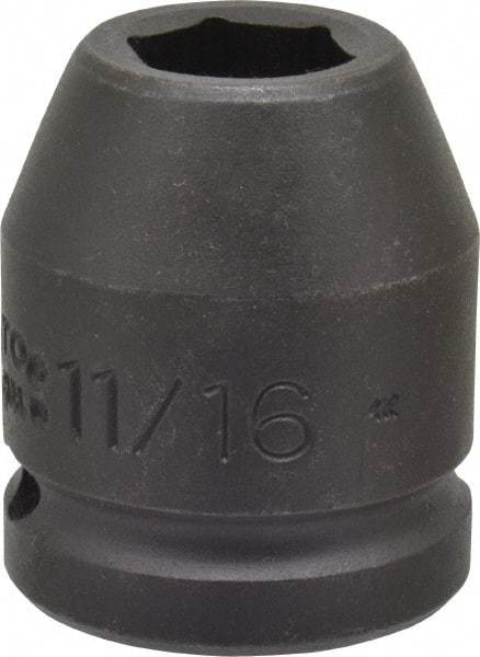 Proto - 3/4" Drive 11/16" Standard Impact Socket - 6 Points, 1-15/16" OAL - USA Tool & Supply