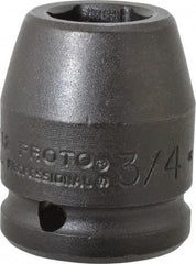 Proto - 3/4" Drive 3/4" Standard Impact Socket - 6 Points, 1-15/16" OAL - USA Tool & Supply