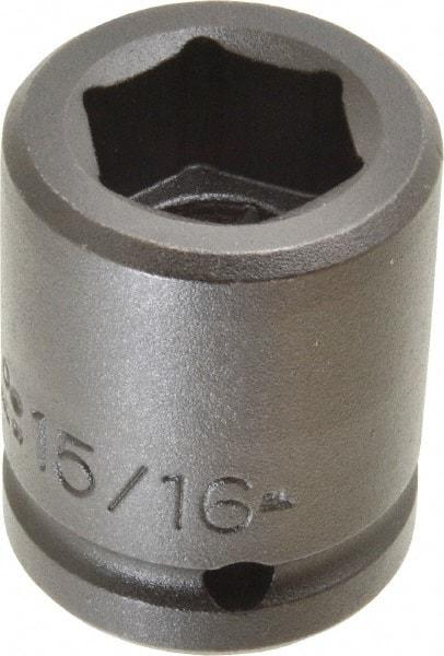 Proto - 3/4" Drive 15/16" Standard Impact Socket - 6 Points, 2" OAL - USA Tool & Supply
