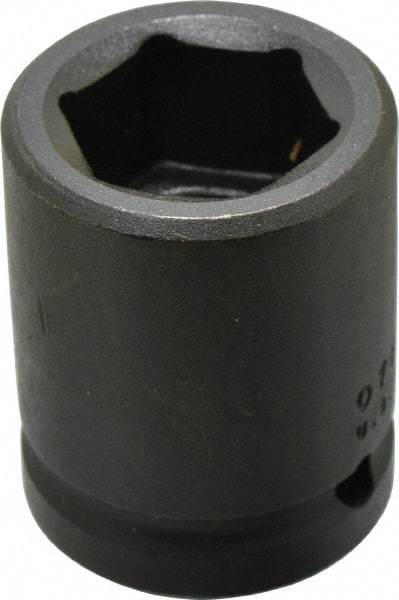 Proto - 3/4" Drive 1" Standard Impact Socket - 6 Points, 2-1/16" OAL - USA Tool & Supply