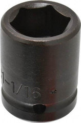 Proto - 3/4" Drive 1-1/16" Standard Impact Socket - 6 Points, 2-1/16" OAL - USA Tool & Supply