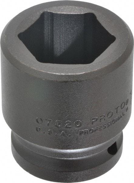 Proto - 3/4" Drive 1-1/4" Standard Impact Socket - 6 Points, 2-3/16" OAL - USA Tool & Supply