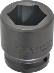 Proto - 3/4" Drive 1-1/4" Standard Impact Socket - 6 Points, 2-3/16" OAL - USA Tool & Supply