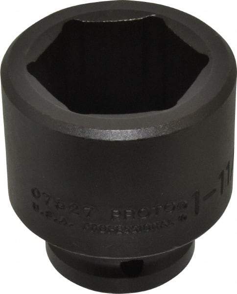 Proto - 3/4" Drive 1-11/16" Standard Impact Socket - 6 Points, 2-5/8" OAL - USA Tool & Supply