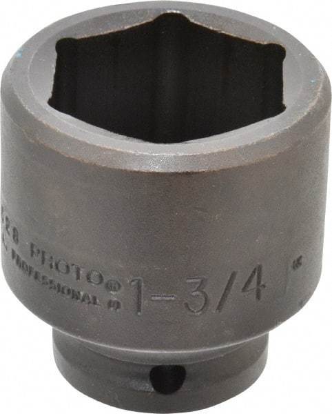 Proto - 3/4" Drive 1-3/4" Standard Impact Socket - 6 Points, 2-5/8" OAL - USA Tool & Supply