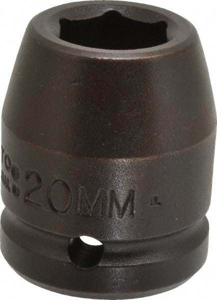 Proto - 3/4" Drive 20mm Standard Impact Socket - 6 Points, 1-59/64" OAL - USA Tool & Supply