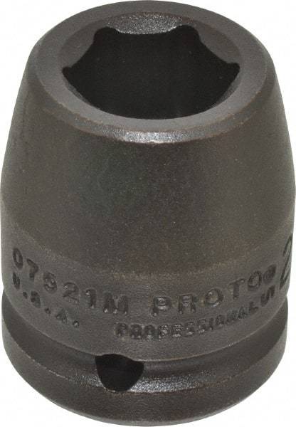 Proto - 3/4" Drive 21mm Standard Impact Socket - 6 Points, 1-59/64" OAL - USA Tool & Supply