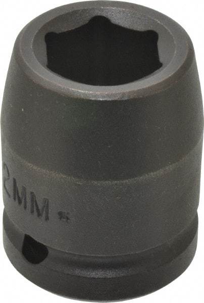 Proto - 3/4" Drive 22mm Standard Impact Socket - 6 Points, 2" OAL - USA Tool & Supply