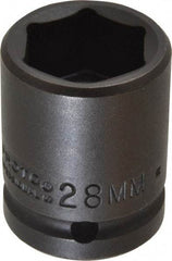 Proto - 3/4" Drive 28mm Standard Impact Socket - 6 Points, 2-3/64" OAL - USA Tool & Supply