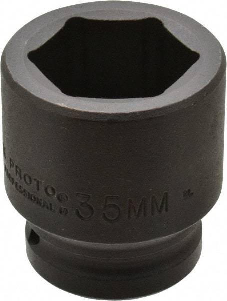 Proto - 3/4" Drive 35mm Standard Impact Socket - 6 Points, 2-1/4" OAL - USA Tool & Supply