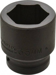 Proto - 3/4" Drive 35mm Standard Impact Socket - 6 Points, 2-1/4" OAL - USA Tool & Supply