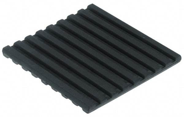 Mason Ind. - 6" Long x 6" Wide x 3/8" Thick, 6" Diam, Neoprene, Machinery Leveling Pad & Mat - 1,000 Lb Max Load, Black - USA Tool & Supply