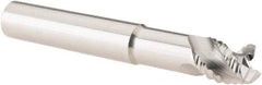 Iscar - 1/2" Diam, Coarse Pitch, 1/2" LOC, 3 Flute Solid Carbide 0.008" Corner Radius Roughing End Mill - Uncoated, 3-1/2" OAL, 1/2" Shank Diam, Single End, Centercutting, 45° Helix - USA Tool & Supply